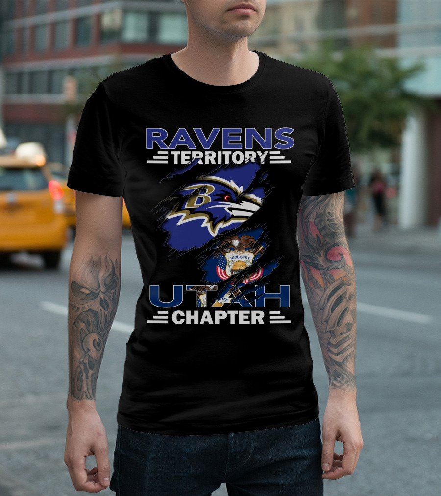 Ravens Territory Utah Chapter Baltimore Ravens Fan Club T-Shirt