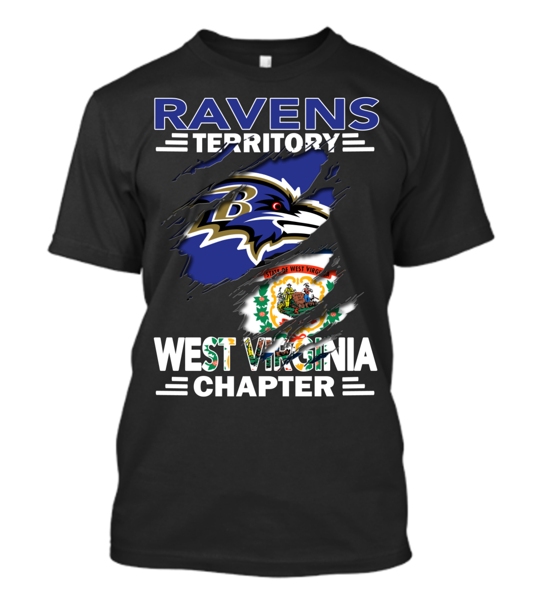 Ravens Territory West Virginia Chapter State Of West Virginia Ravens T-Shirt