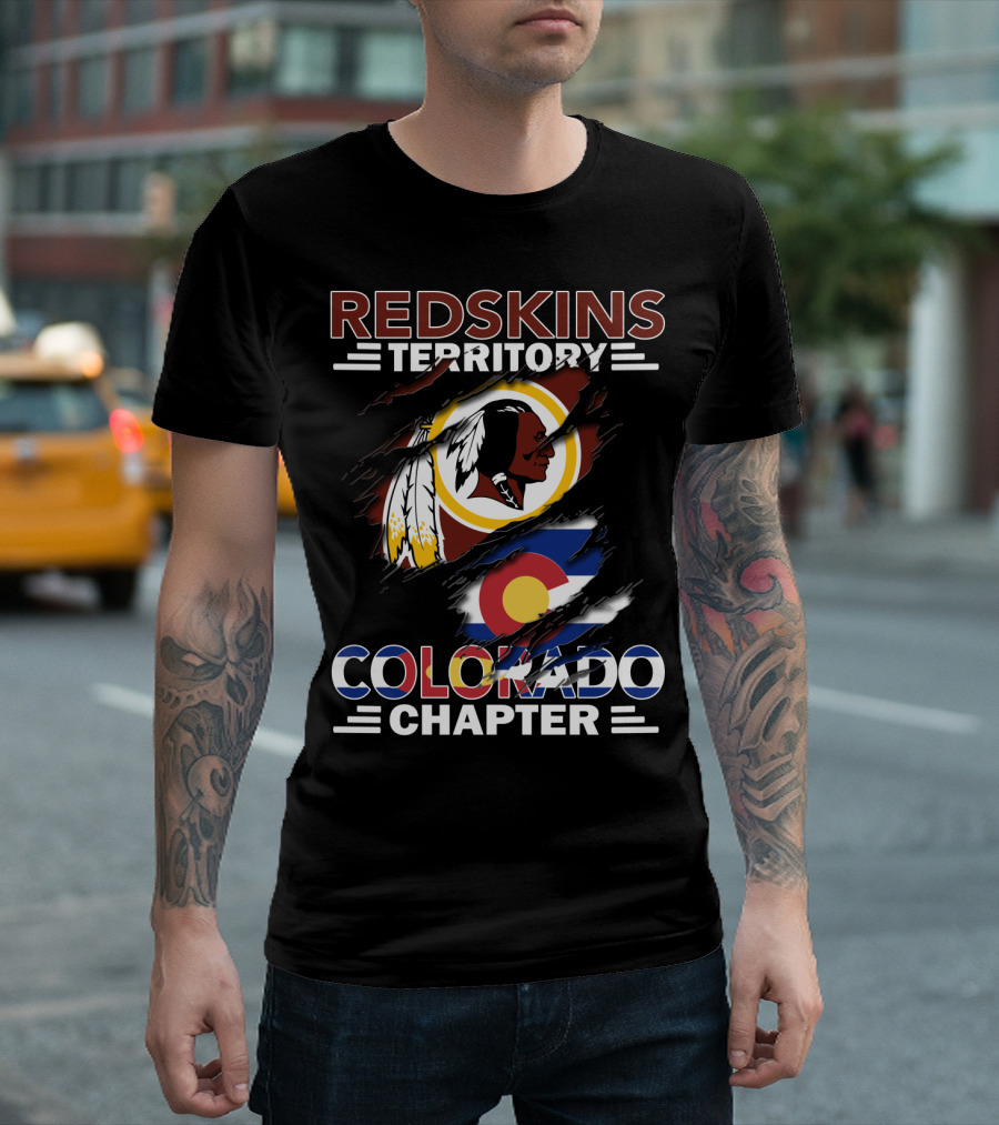 Redskins Territory Colorado Chapter Iconic Team Logo And State Pride T-Shirt