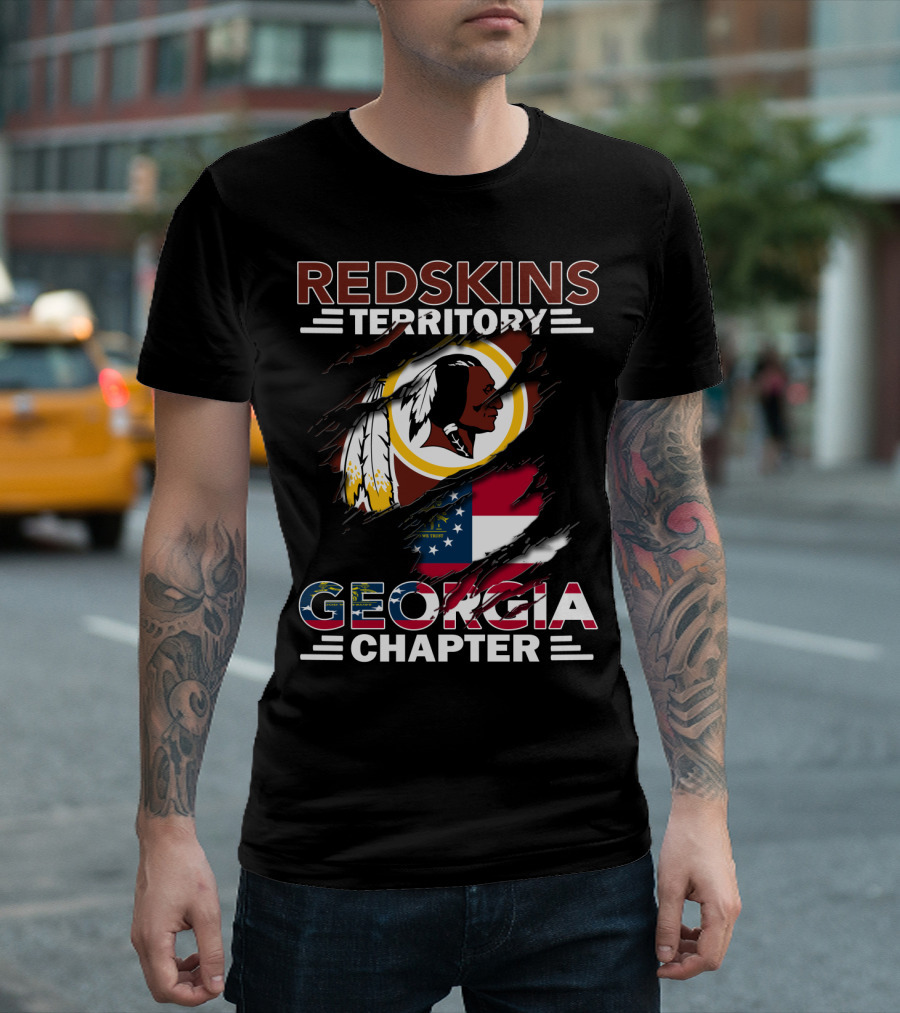 Redskins Territory Georgia Chapter Washington Football Team Georgia Flag T-Shirt