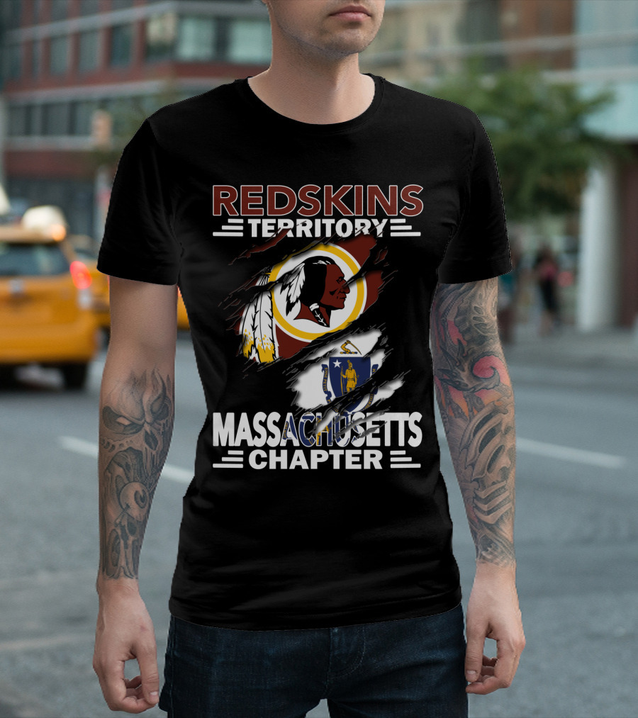 Redskins Territory Massachusetts Chapter Logo With State T-Shirt