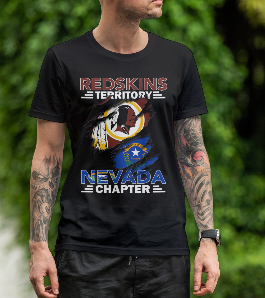 Redskins Territory Nevada Chapter Battle Born Flag T-Shirt