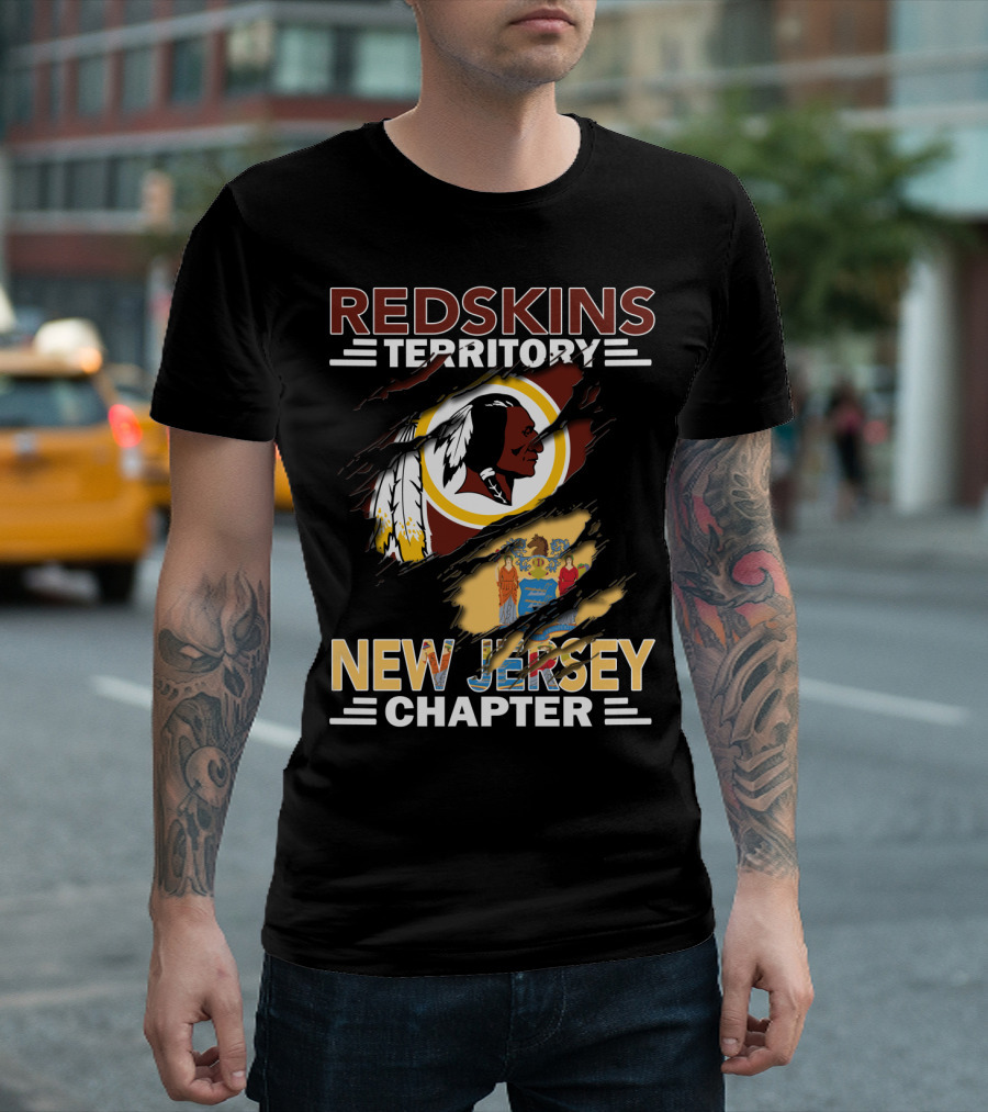 Redskins Territory New Jersey Chapter Washington Football State Flag Fan Club T-Shirt
