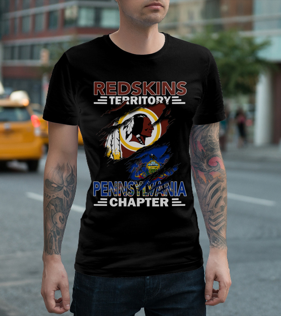 Redskins Territory Pennsylvania Chapter Logo Featuring Flag Elements T-Shirt