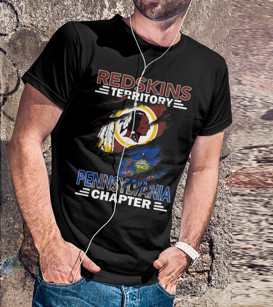 Redskins Territory Pennsylvania Chapter Logo Featuring Flag Elements T-Shirt