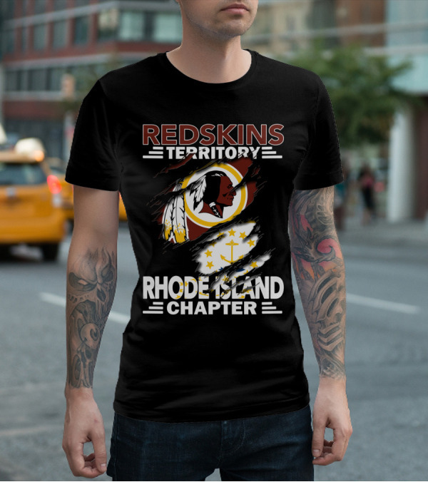 Redskins Territory Rhode Island Chapter Logo And Flag T-Shirt