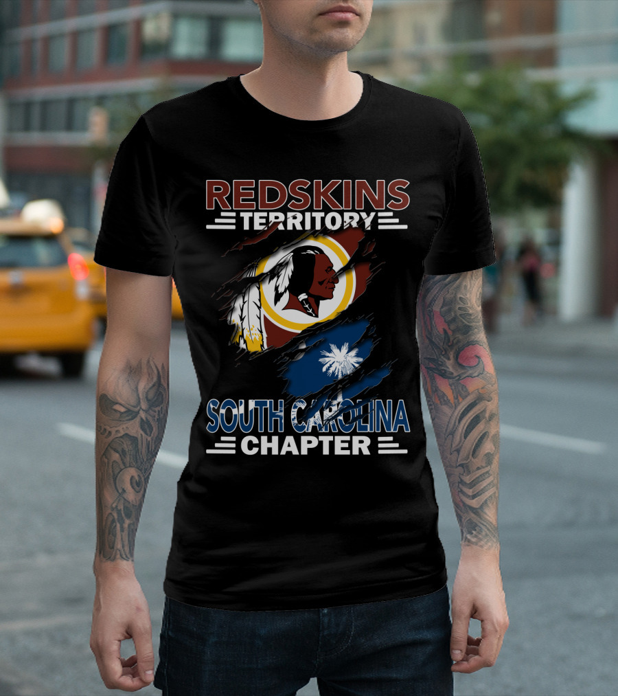 Redskins Territory South Carolina Chapter Logo With State Flag T-Shirt