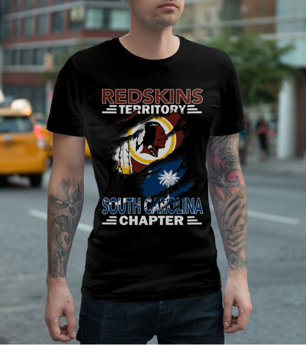 Redskins Territory South Carolina Chapter Logo With State Flag T-Shirt