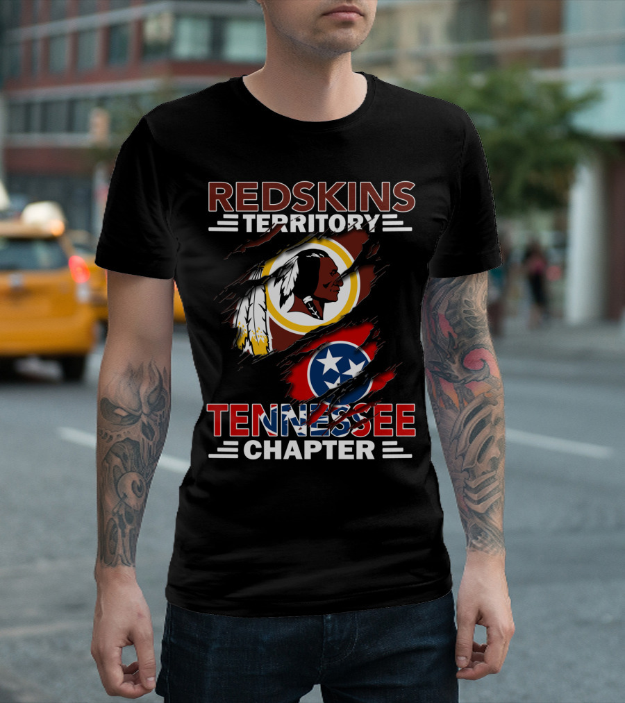 Redskins Territory Tennessee Chapter Washington Redskins And Tennessee Flag T-Shirt