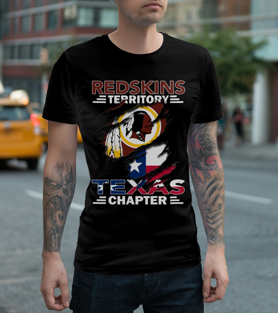 Redskins Territory Texas Chapter Flag And Logo Fusion T-Shirt