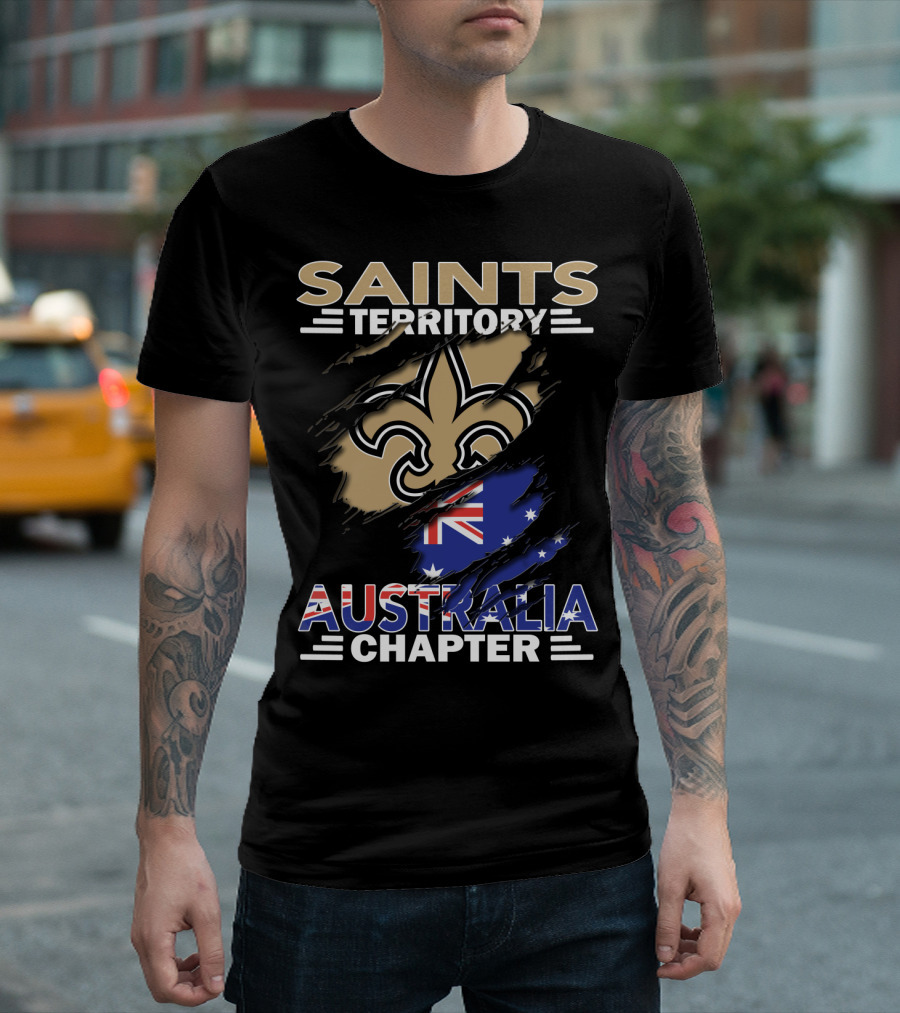 Saints Territory Fleur-de-Lis Australia Chapter Flag T-Shirt