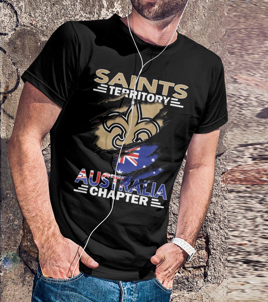 Saints Territory Fleur-de-Lis Australia Chapter Flag T-Shirt