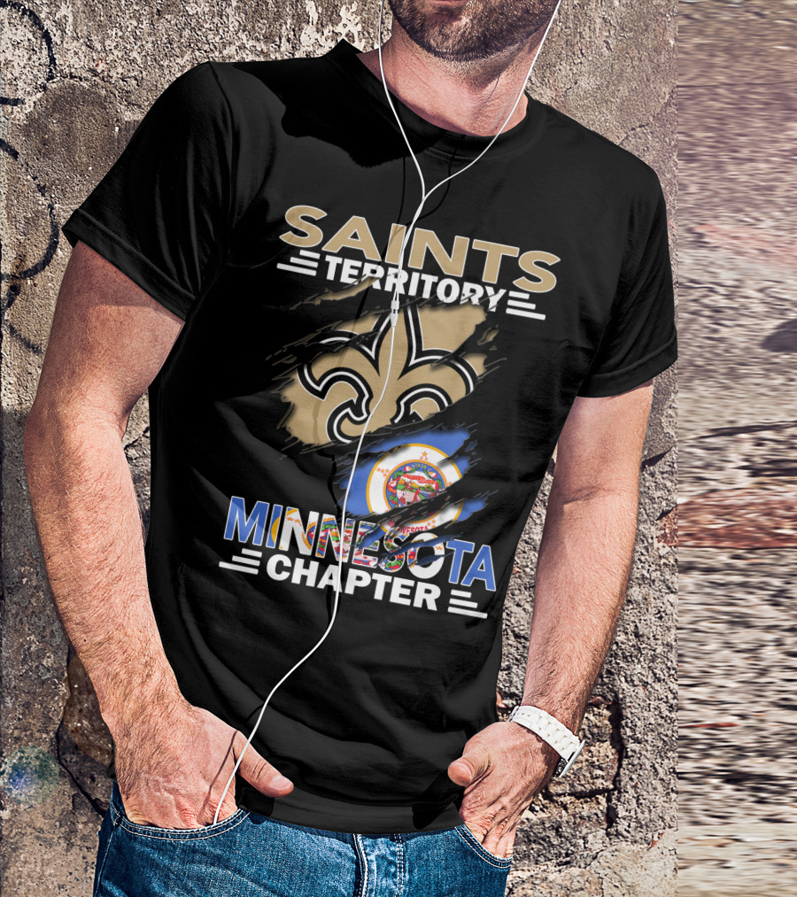Saints Territory Minnesota Chapter Fleur-de-lis And State Seal T-Shirt
