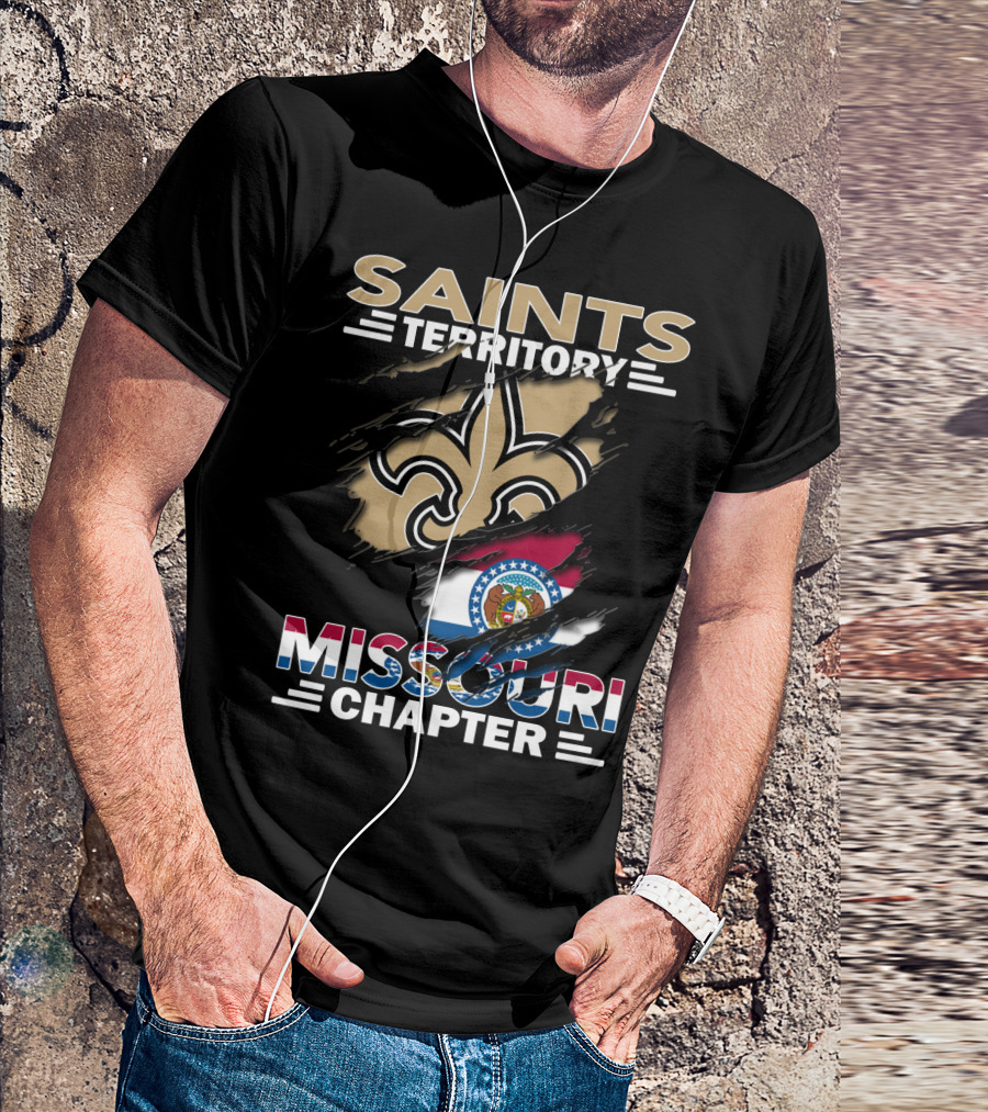 Missouri Chapter Saints Territory Fleur-de-Lis And State Flag T-Shirt