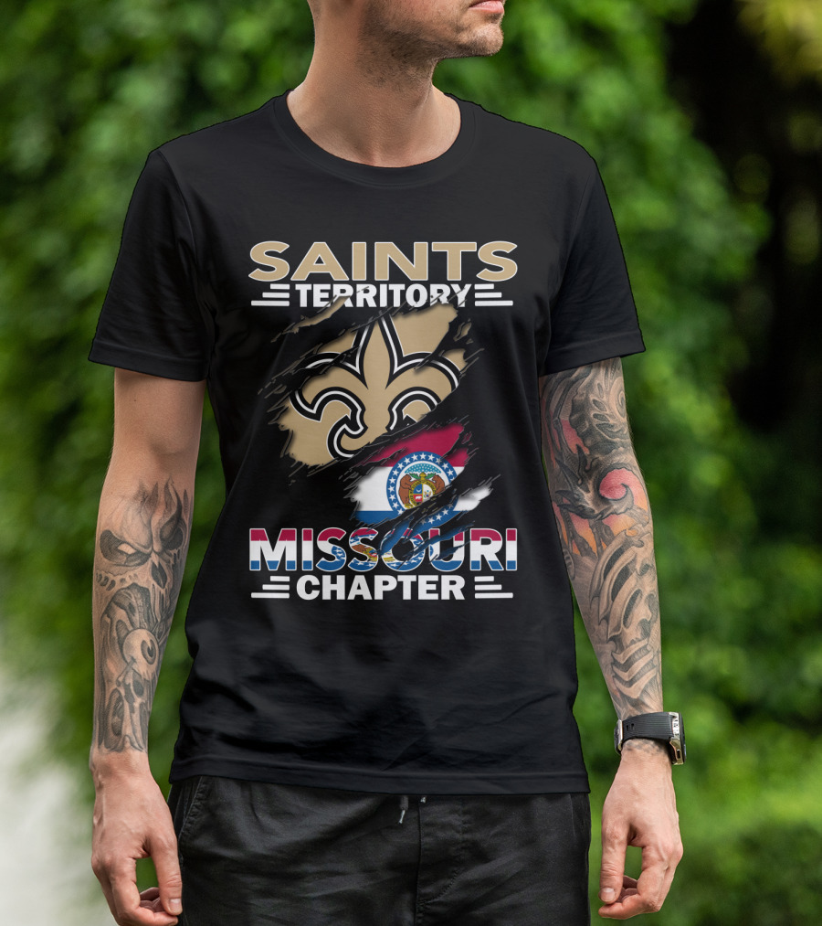 Missouri Chapter Saints Territory Fleur-de-Lis And State Flag T-Shirt