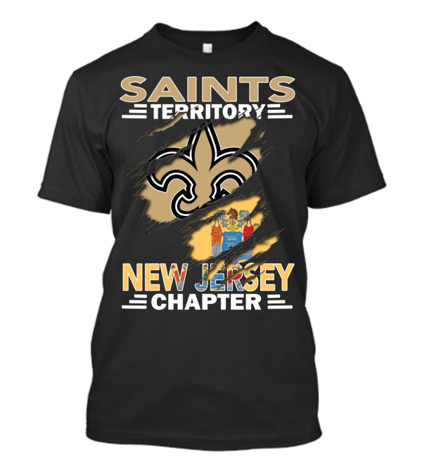Saints Territory Fleur De Lis New Jersey Chapter Flag T-Shirt