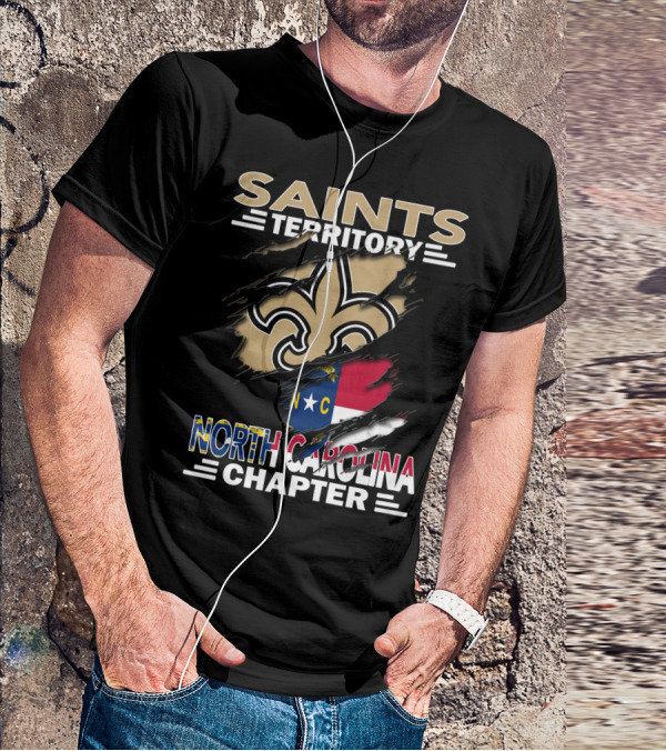 SAINTS TERRITORY NORTH CAROLINA CHAPTER NC FLAG FLEUR DE LIS T-Shirt
