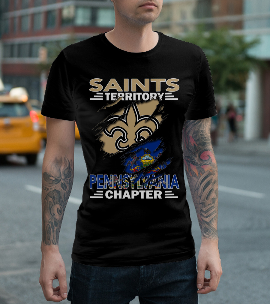 Saints Territory Fleur-De-Lis Pennsylvania Chapter State T-Shirt