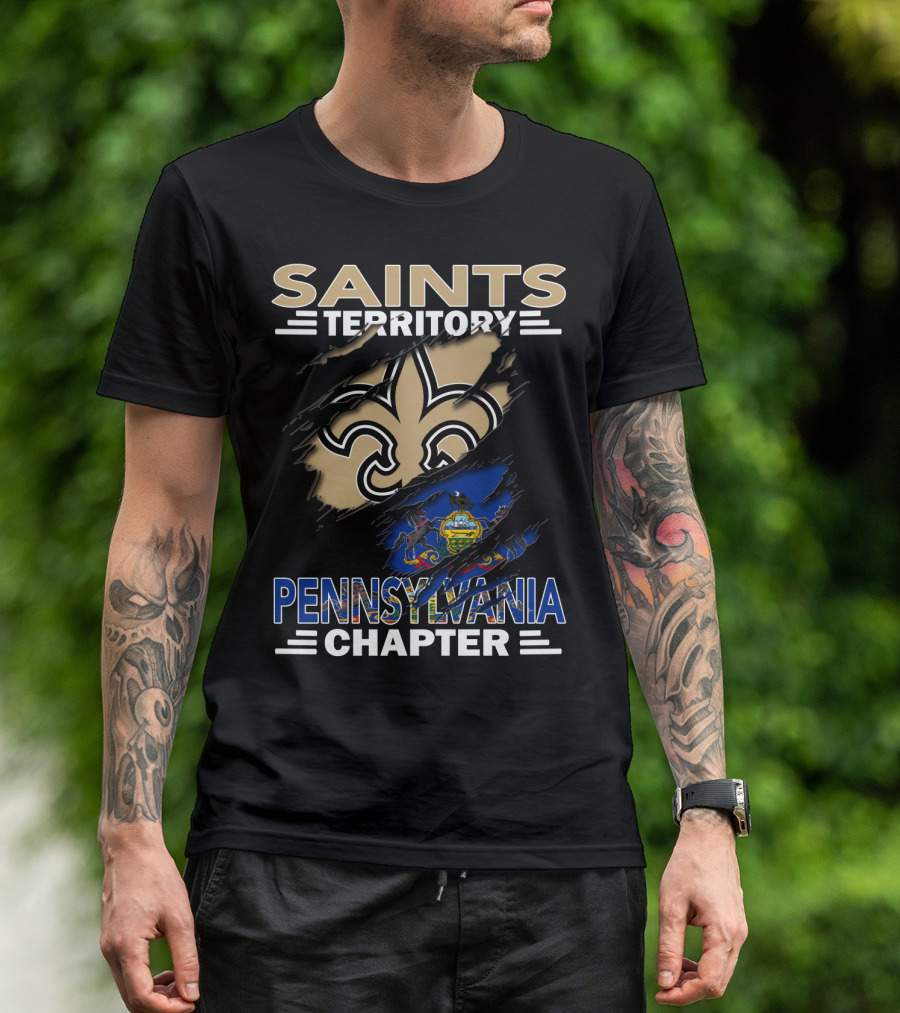 Saints Territory Fleur-De-Lis Pennsylvania Chapter State T-Shirt
