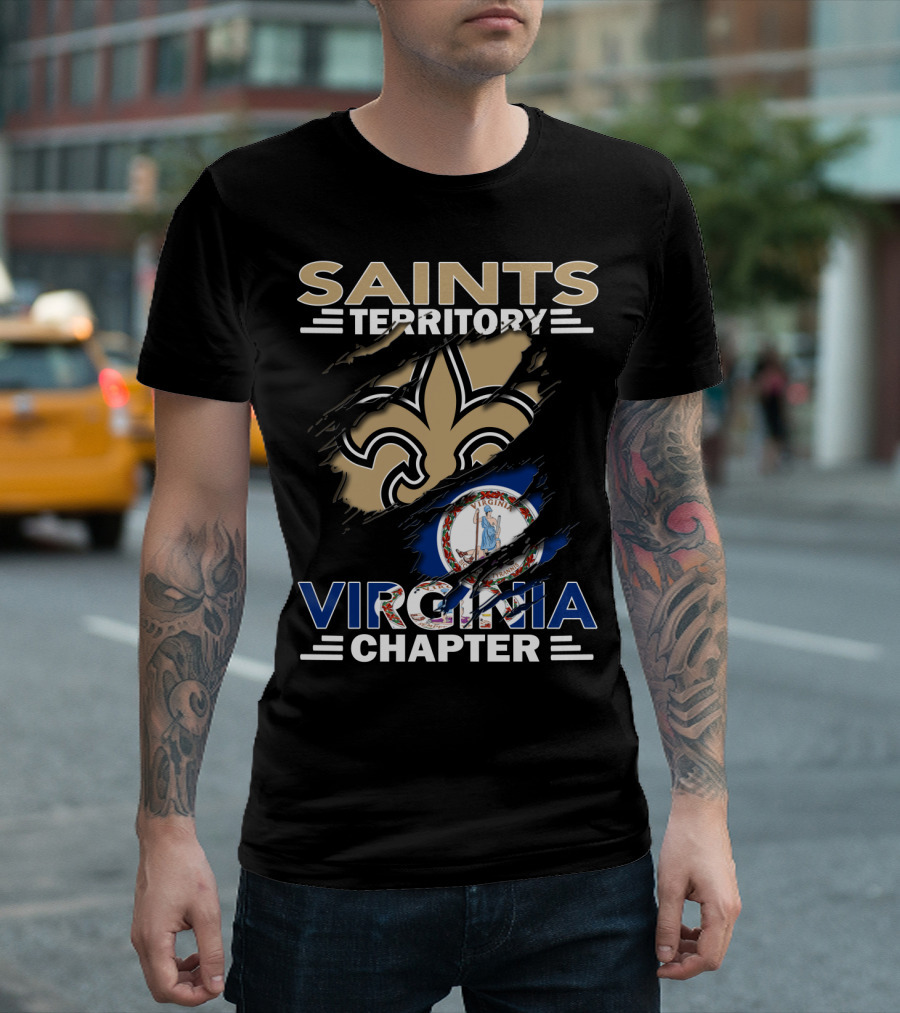 Saints Territory Virginia Chapter Fleur-de-Lis State Flag T-Shirt