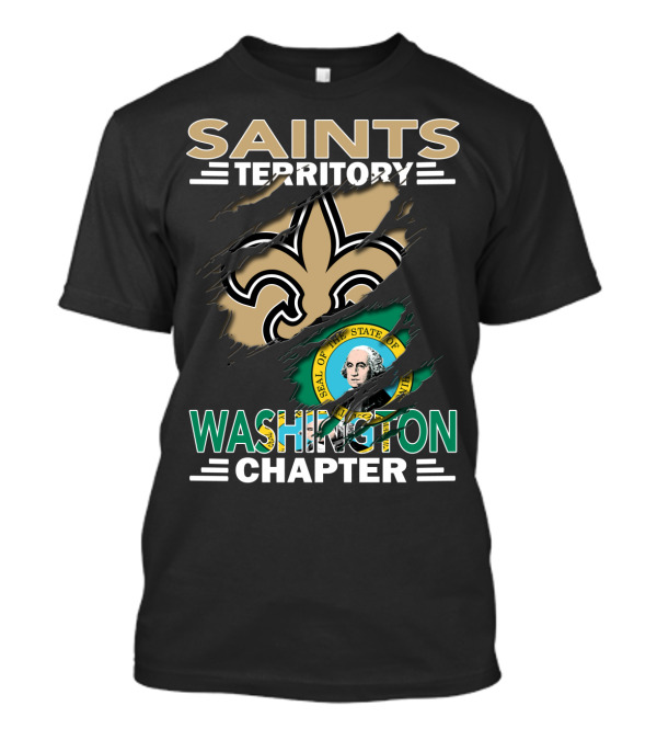 Saints Territory Washington Chapter Seal Fleur-de-Lis T-Shirt
