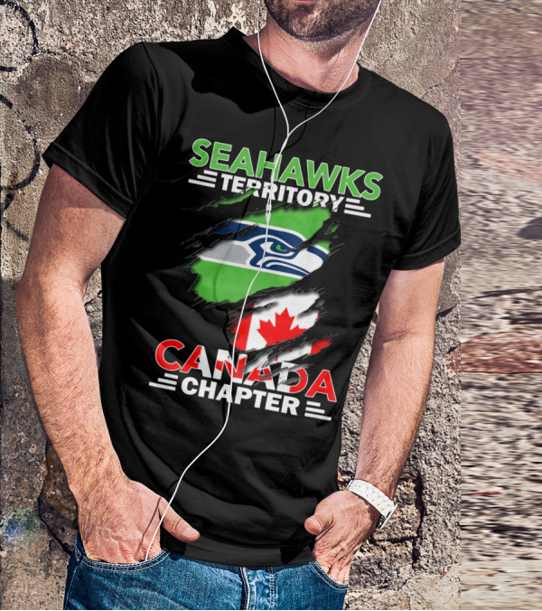 Seahawks Territory Canada Chapter Seahawks Logo With Canadian Flag T-Shirt