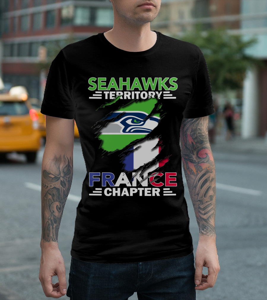 Seahawks Territory France Chapter Flag T-Shirt