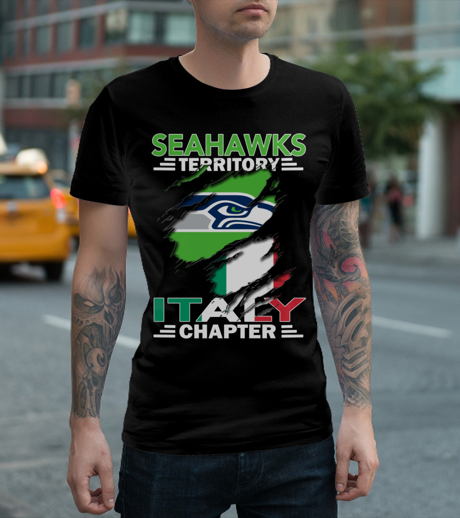 Seahawks Territory Italy Chapter with Italian Flag and Seahawks T-Shirt