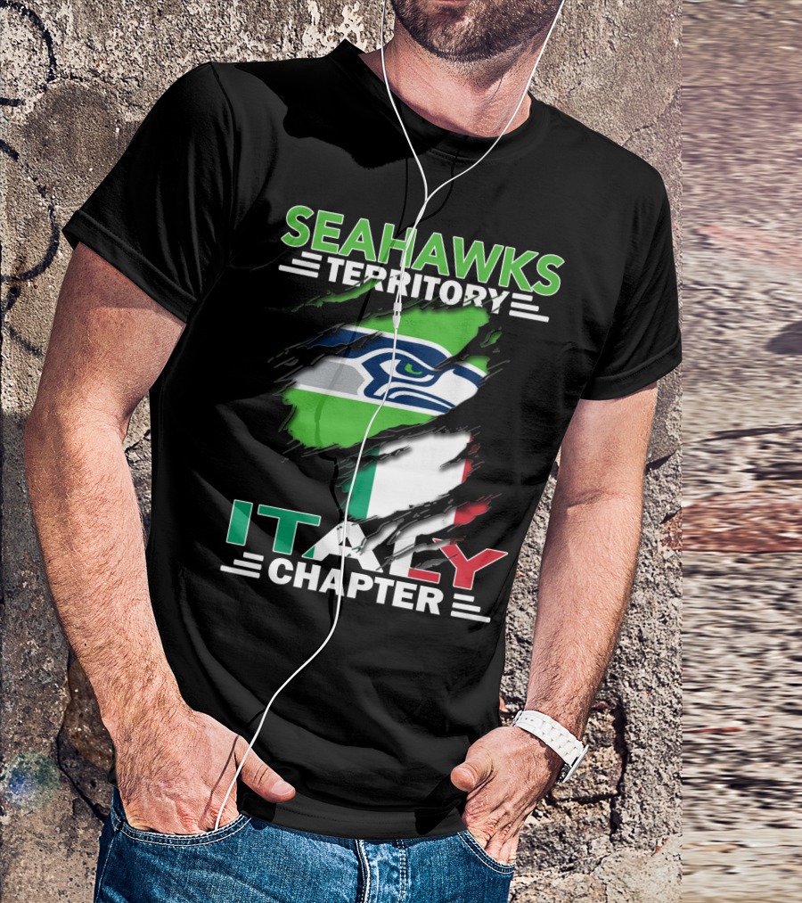 Seahawks Territory Italy Chapter With Italian Flag And Seahawks T-Shirt