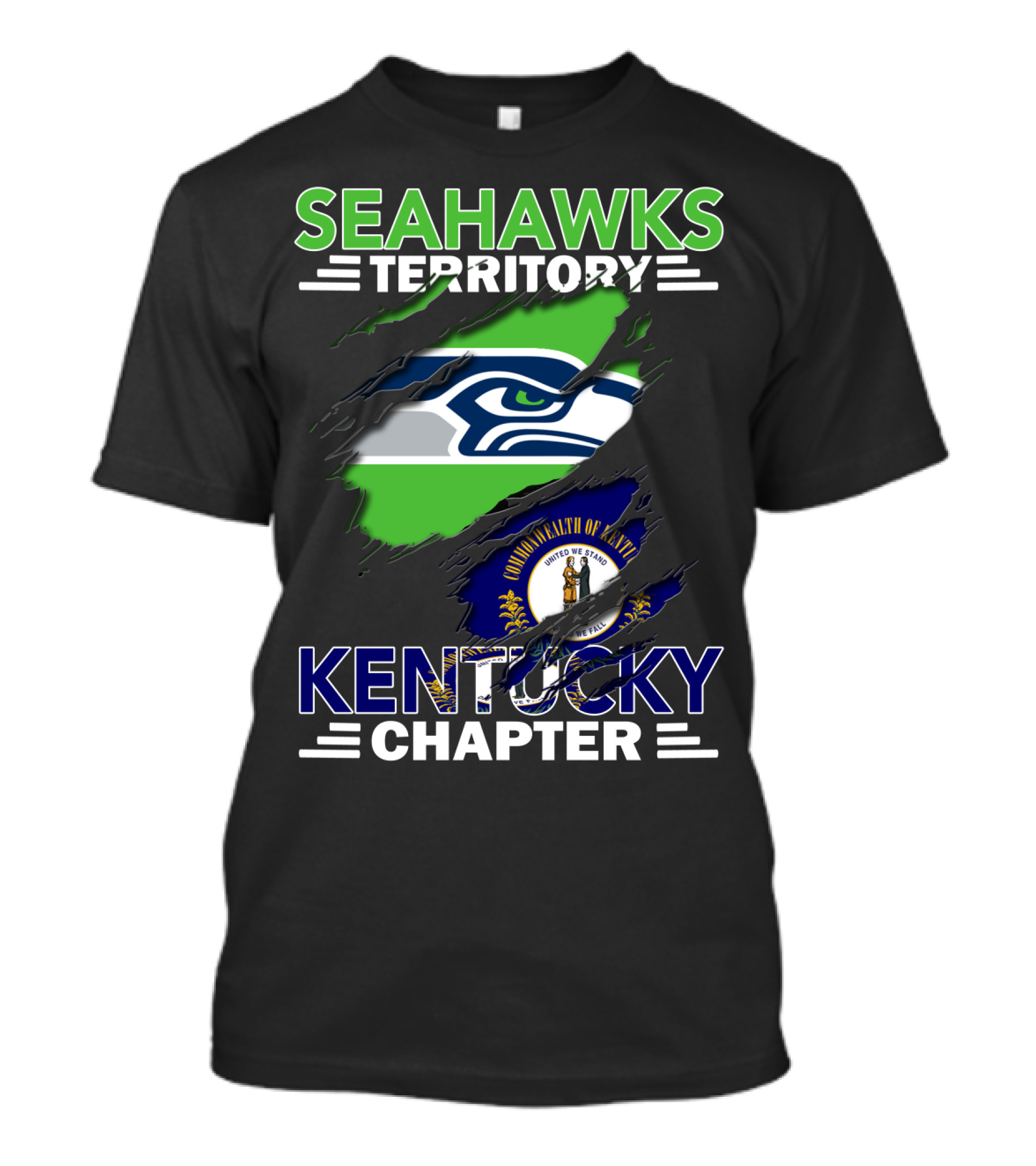 Seahawks Territory Kentucky Chapter Commonwealth Of Kentucky Flag Edition T-Shirt