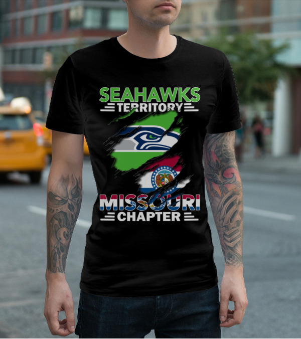 Seahawks Territory Missouri Chapter Flag And Logo Integration T-Shirt
