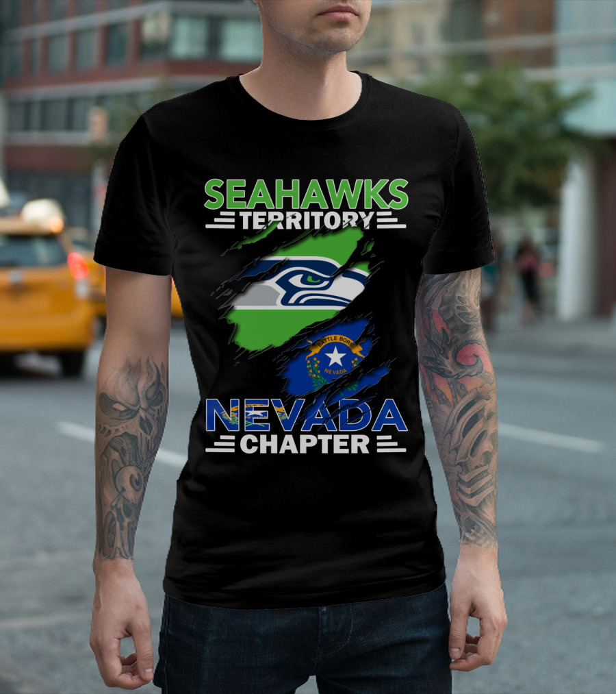 Seahawks Territory Nevada Chapter Battle Born Flag T-Shirt