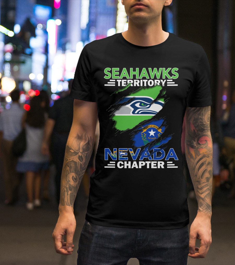 Seahawks Territory Nevada Chapter Battle Born Flag T-Shirt