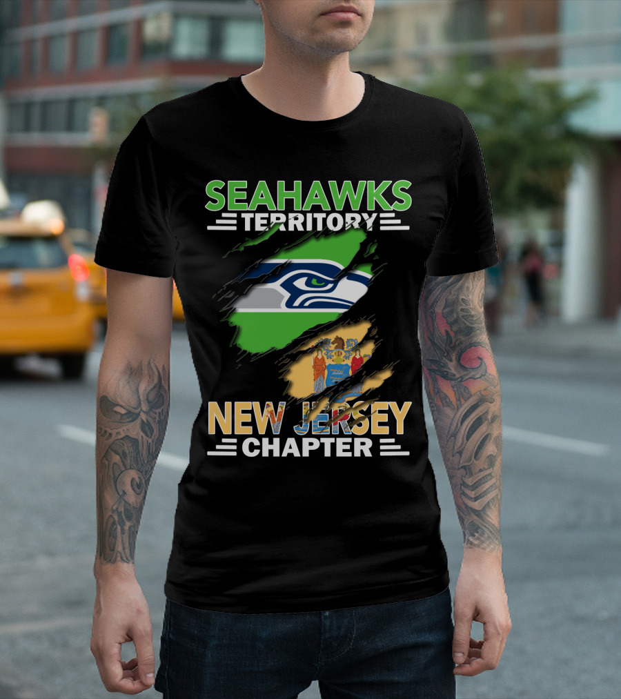 Seahawks Territory New Jersey Chapter Seahawks Logo New Jersey State Flag T-Shirt