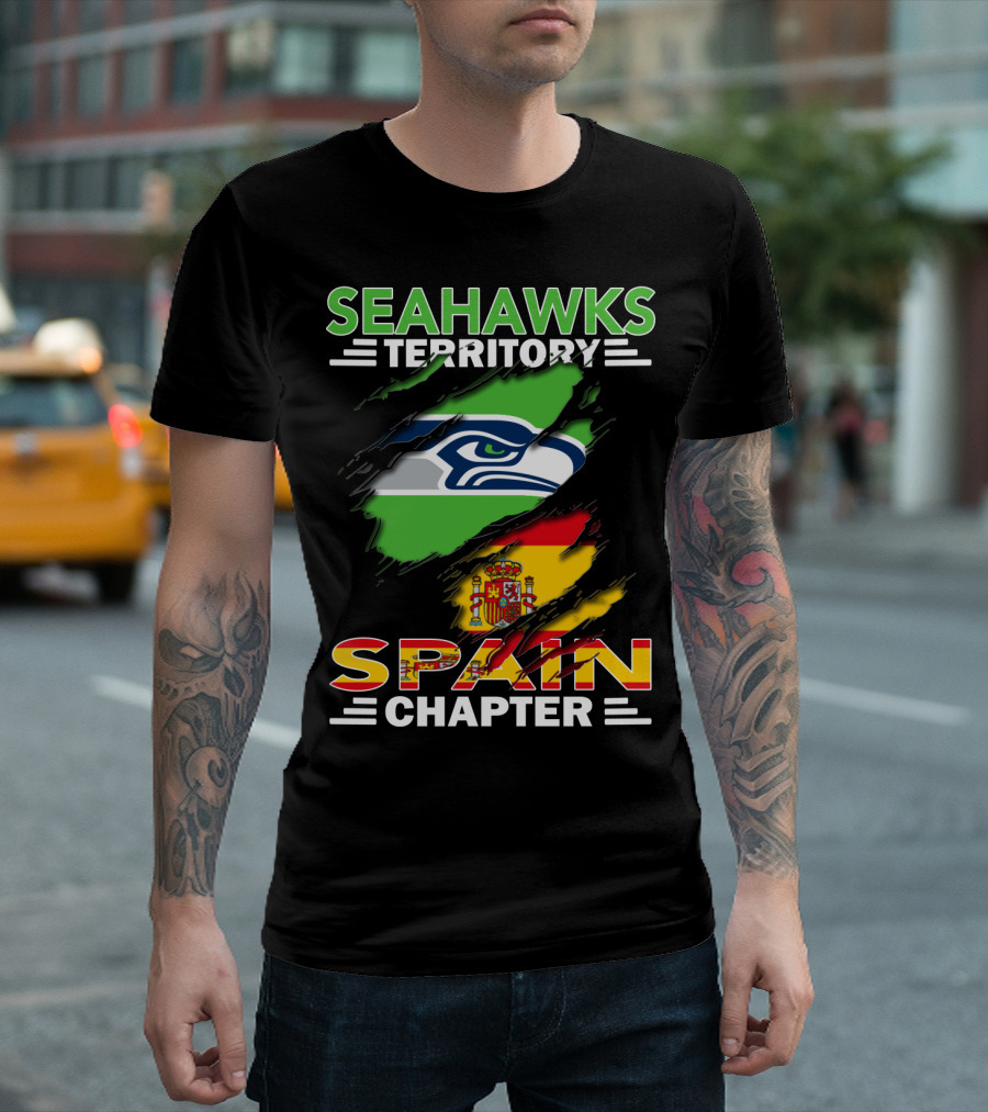 Seahawks Territory Spain Chapter Flag T-Shirt