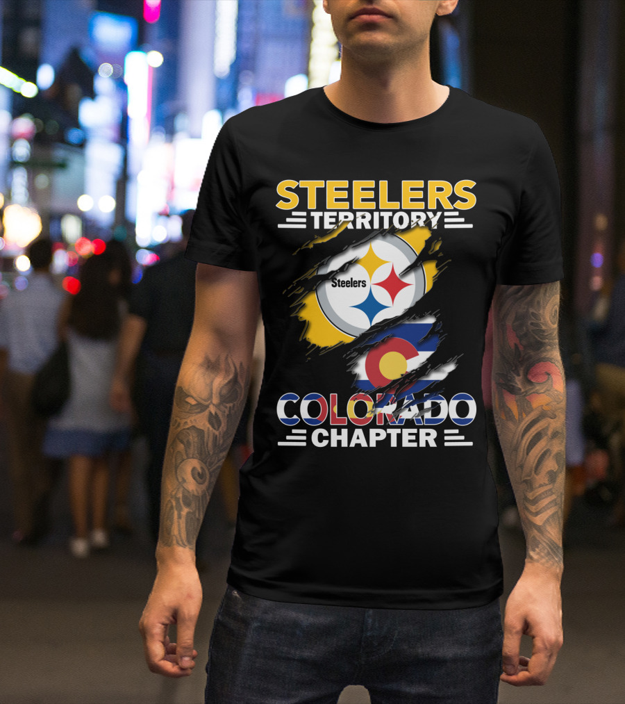 Steelers Territory Colorado Chapter Steelers Logo Colorado Flag T-Shirt