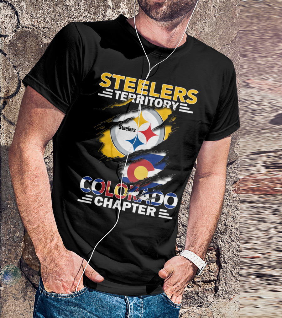 Steelers Territory Colorado Chapter Steelers Logo Colorado Flag T-Shirt