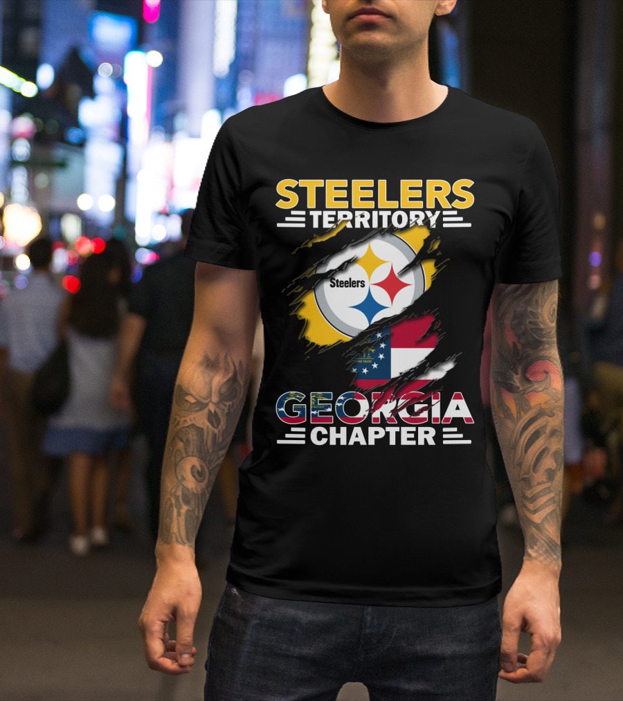 Steelers Territory Georgia Chapter American Flag T-Shirt