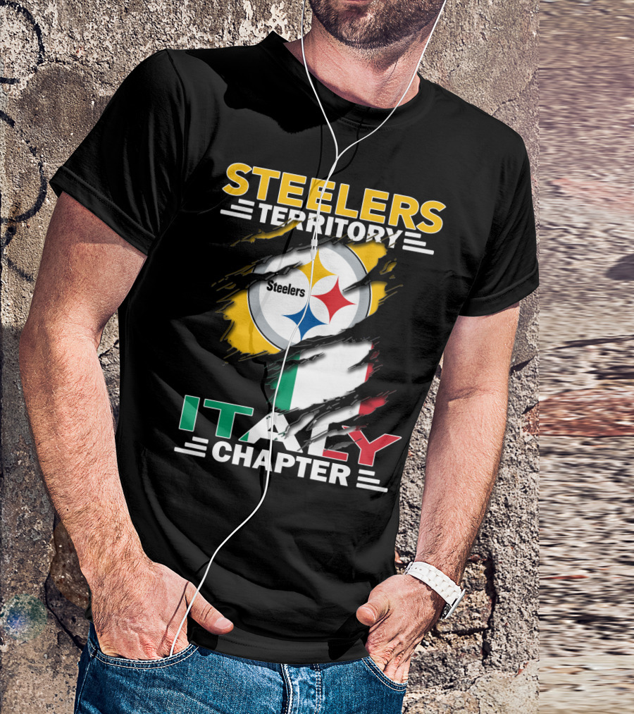 Steelers Territory Italy Chapter Steelers Logo Italian Flag T-Shirt