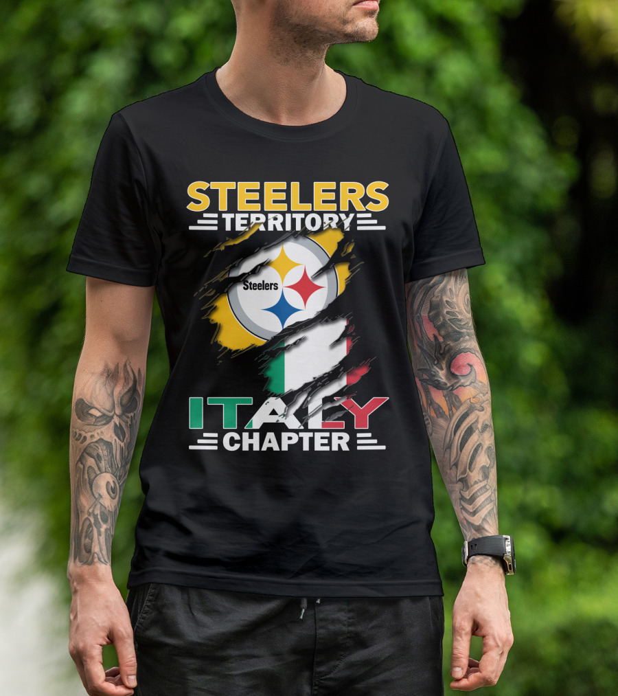 Steelers Territory Italy Chapter Steelers Logo Italian Flag T-Shirt
