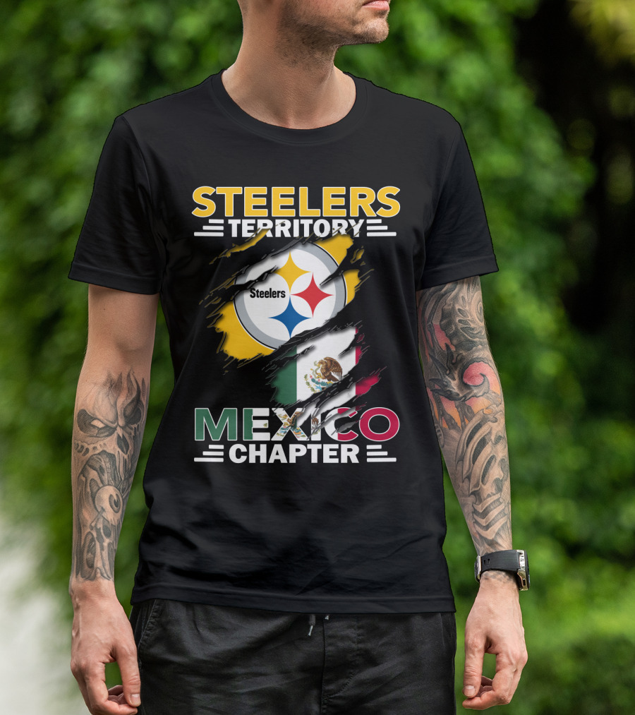 Steelers Territory Mexico Chapter Steelers Logo And Mexican Flag T-Shirt
