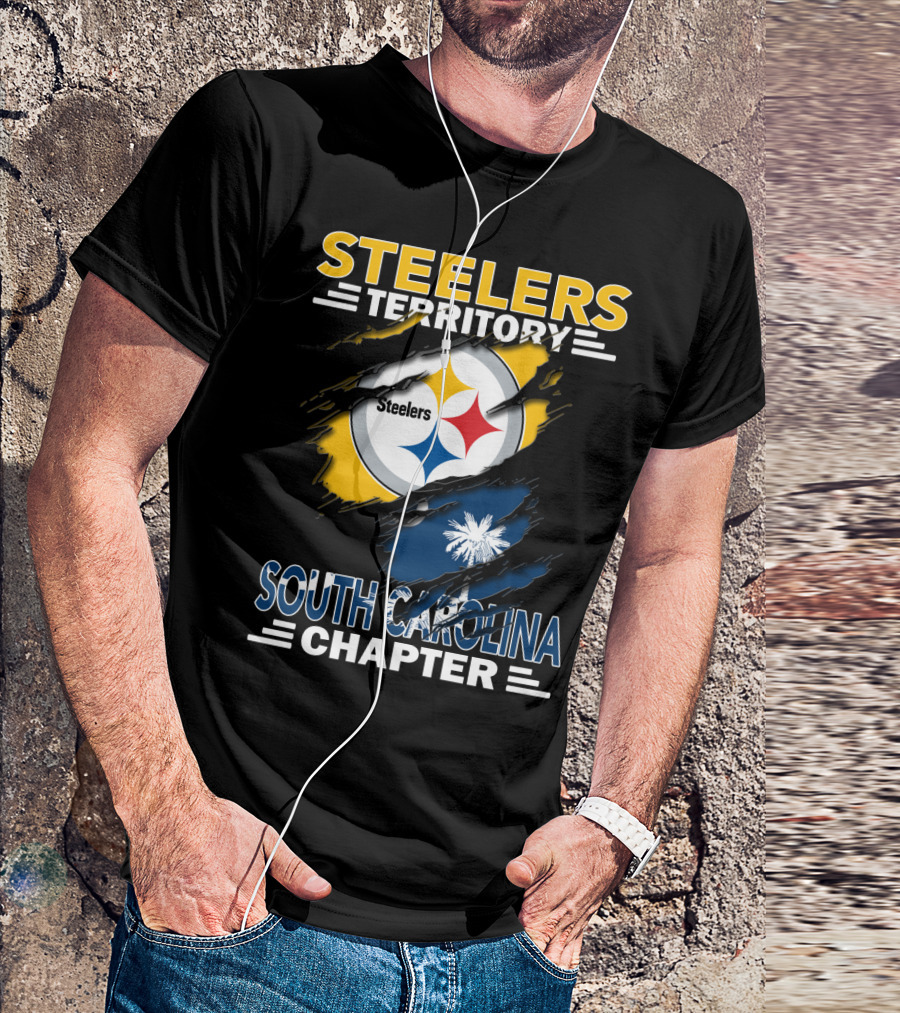Steelers Territory South Carolina Chapter Steelers Logo Palmetto Flag T-Shirt