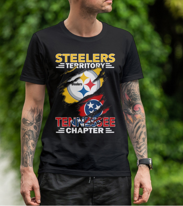 Steelers Territory Tennessee Chapter Steelers Logo Tennessee Flag T-Shirt
