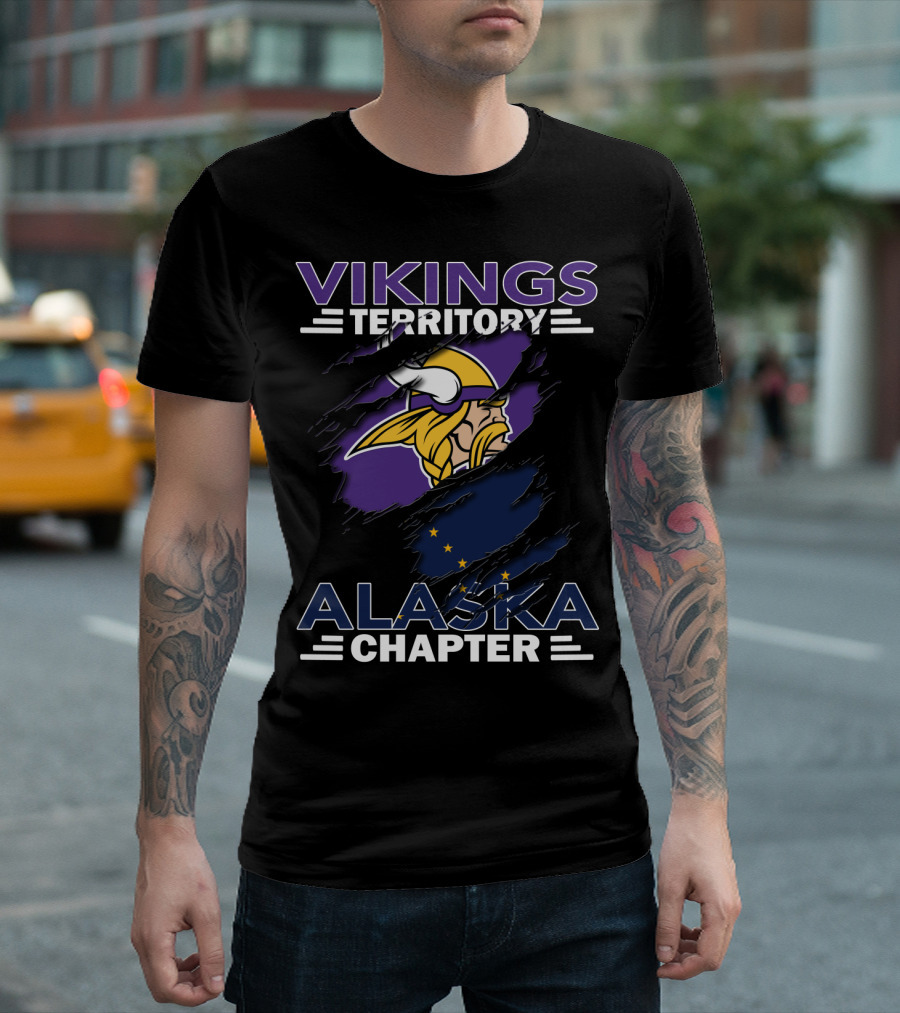 Minnesota Vikings Fan Club Alaska Chapter Flag T-Shirt
