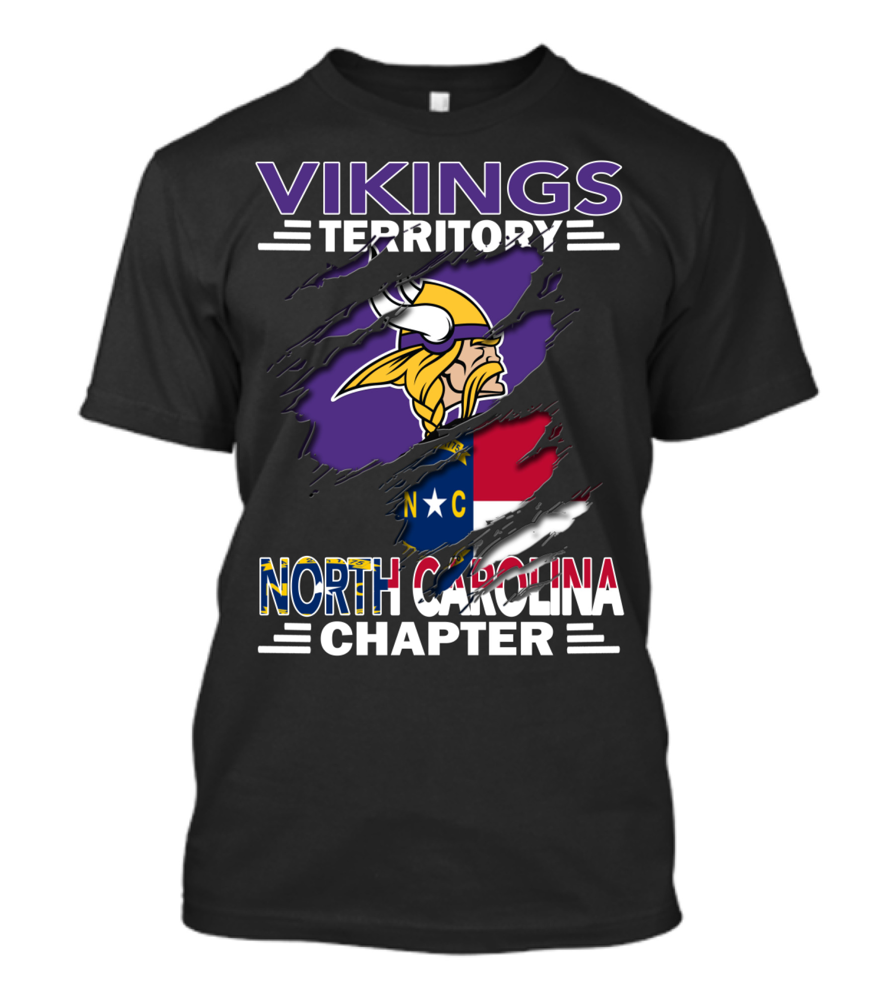 Vikings Territory North Carolina Chapter NC Flag And Viking T-Shirt
