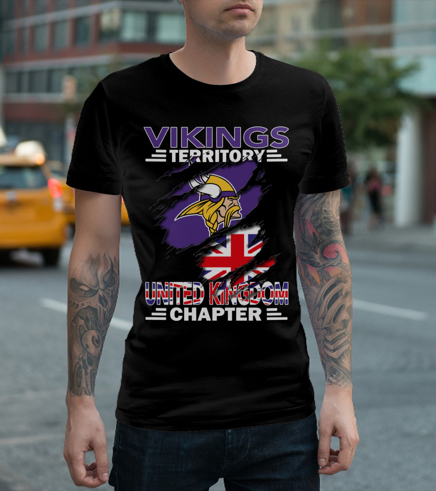 Vikings Territory United Kingdom Chapter Union Jack T-Shirt