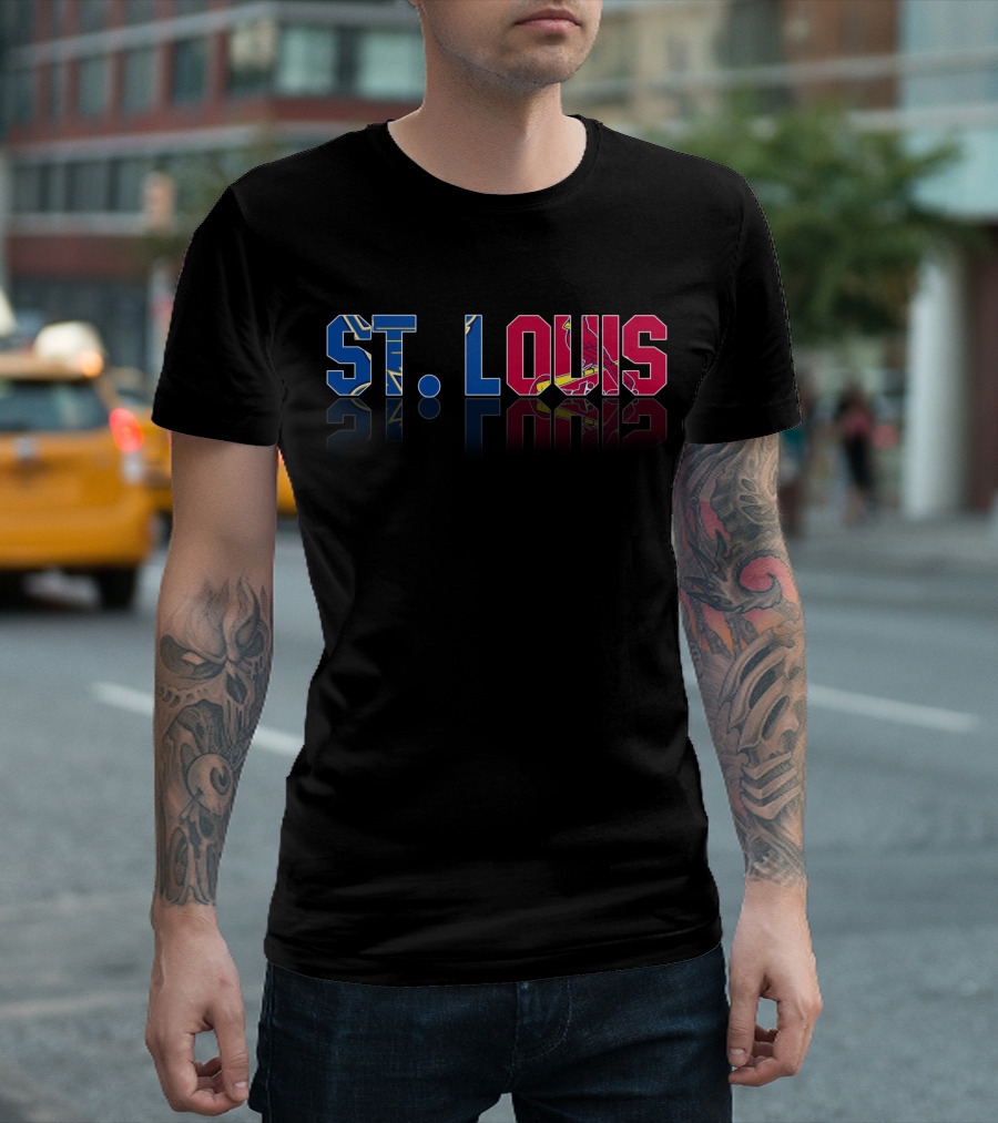 St. Louis Blues Cardinals NHL MLB Reflection T-Shirt