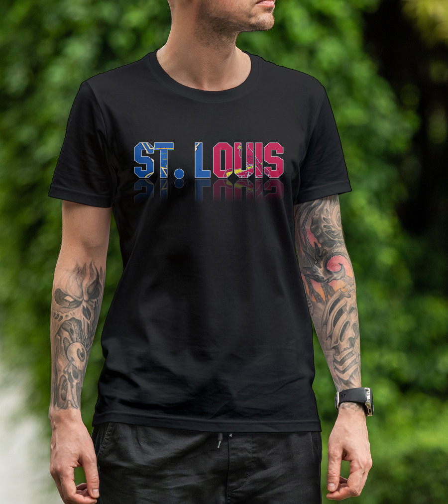 St. Louis Blues Cardinals NHL MLB Reflection T-Shirt