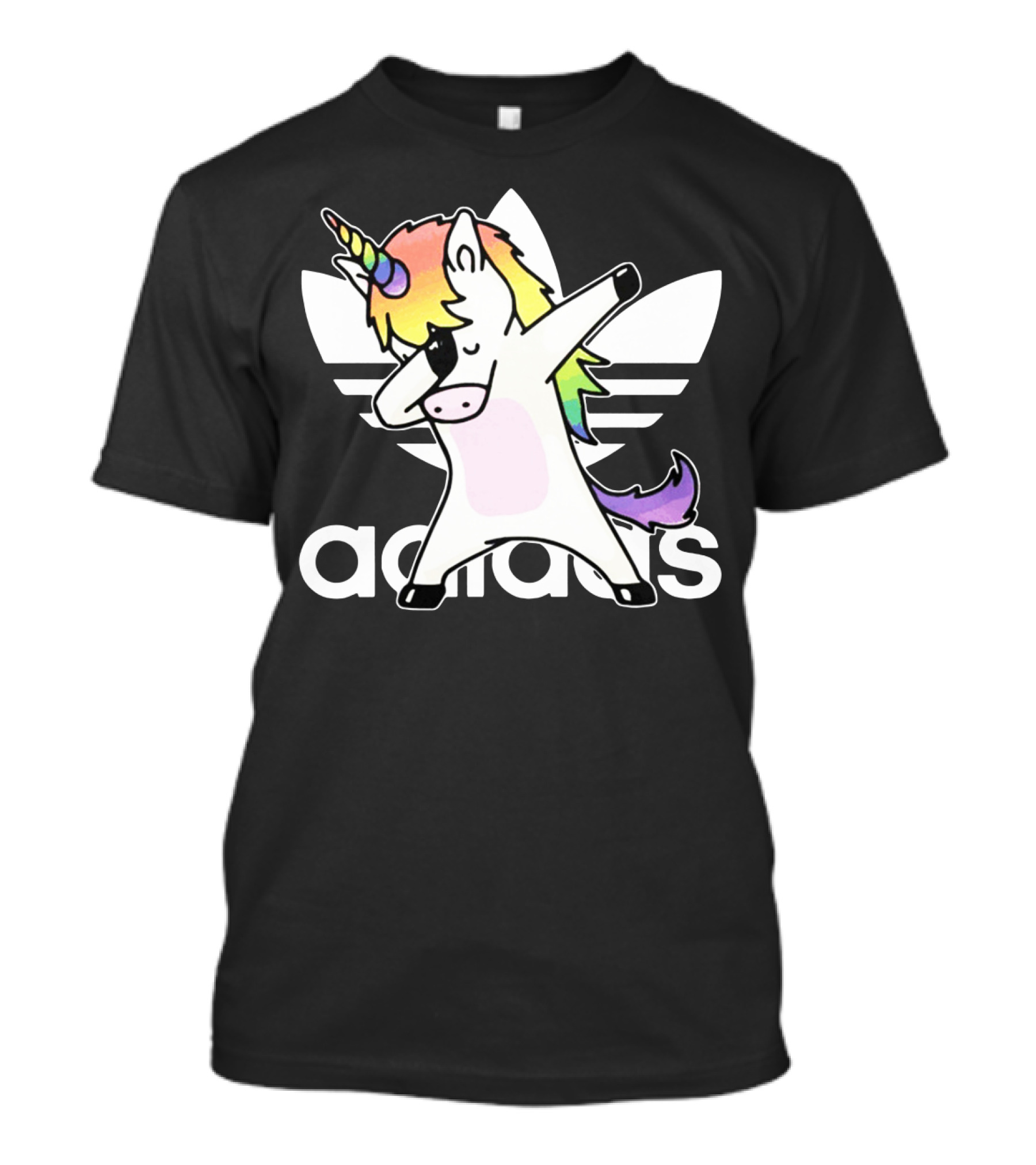 Unicorn Dabbing Adicolor Logo Rainbow Mane T-Shirt