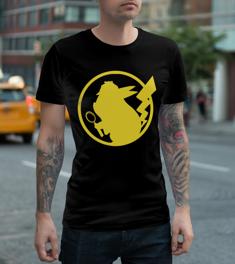 Pikachu Detective Silhouette Merchandise T-Shirt